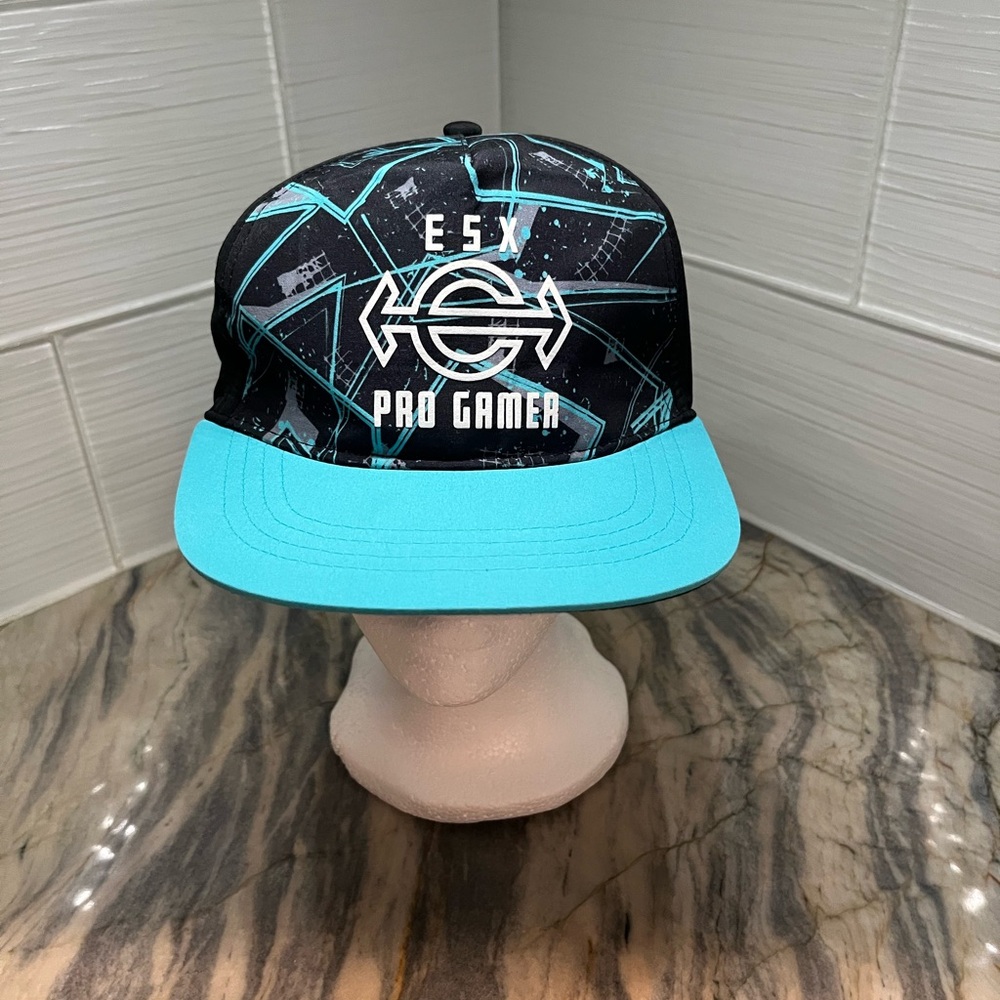 ESX Pro Gamer Video Game Teal Snapback Baseball Cap Hat Teen